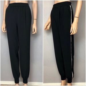 Joie Tuxedo Stripe Joggers Black Beige